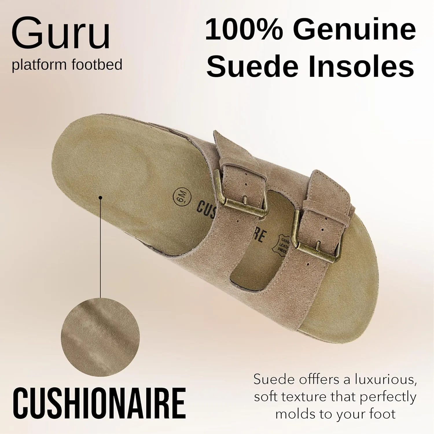 CUSHIONAIRE Guru Platform Sandals Women Footwear – Comfortable Genuine Leather Footbed Studded Chunky Slide Summer Sandals for Women 2025