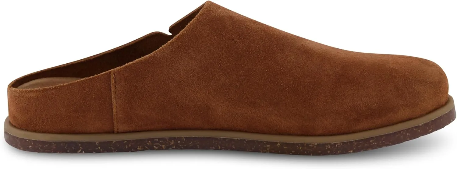 CUSHIONAIRE Women's Clay Genuine Leather footbed clog with  Comfort padding