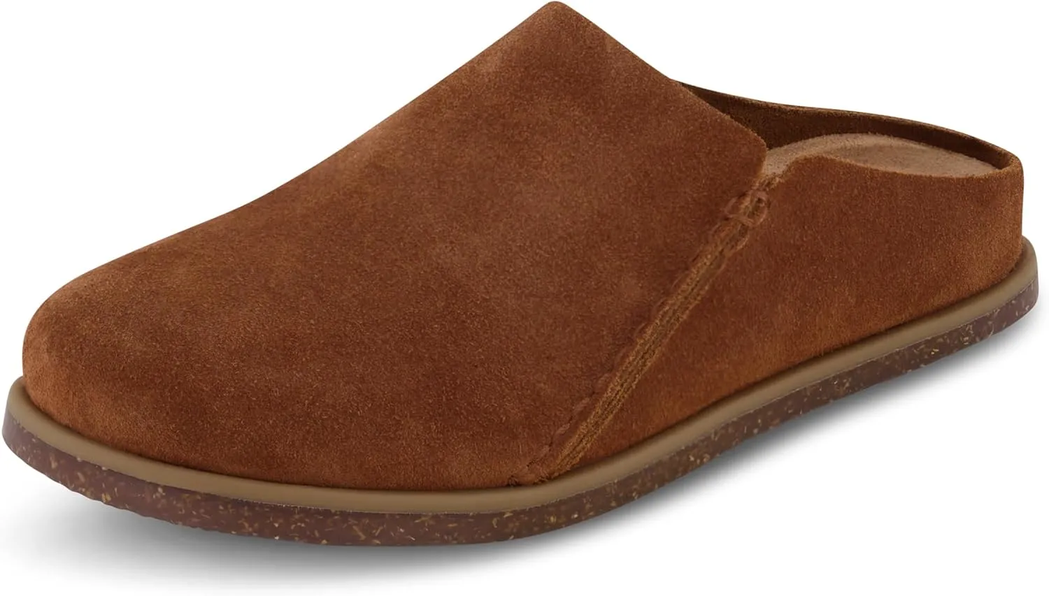 CUSHIONAIRE Women's Clay Genuine Leather footbed clog with  Comfort padding