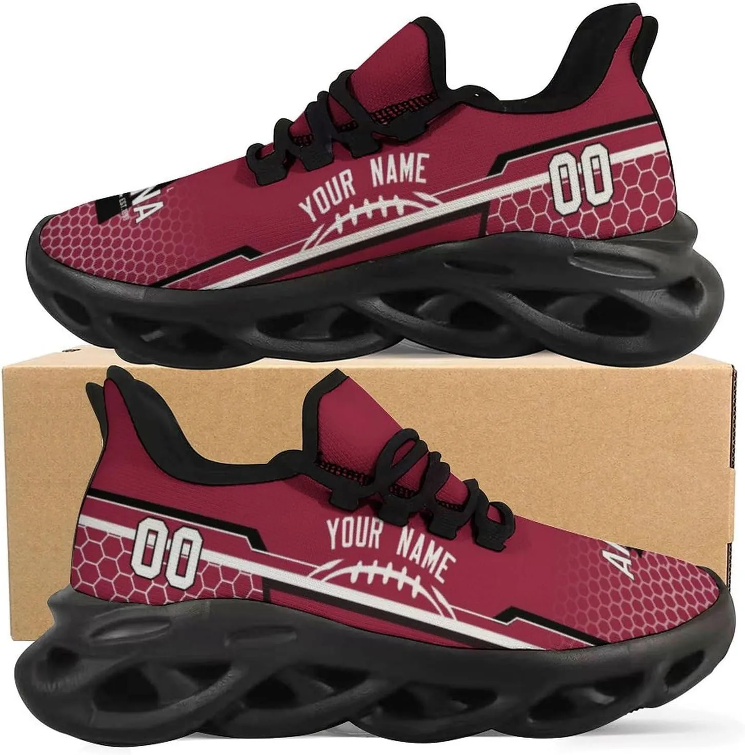 Custom City Football Flex Sneakers Personalized Name Number Athletic Shoes Fans Gifts Breathable Casual Shoes for Men Women