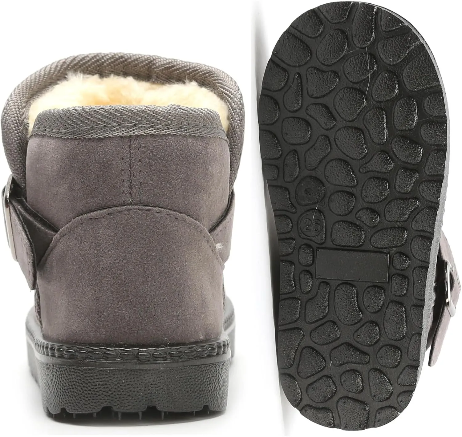 DADAWEN Baby's Boy's Girl's Toddler Fashion Cute Waterproof Outdoor Fur Lining Non-Slip Warm Snow Boots