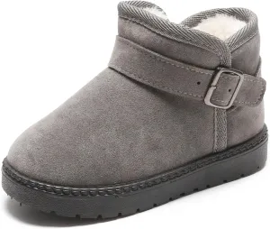 DADAWEN Baby's Boy's Girl's Toddler Fashion Cute Waterproof Outdoor Fur Lining Non-Slip Warm Snow Boots