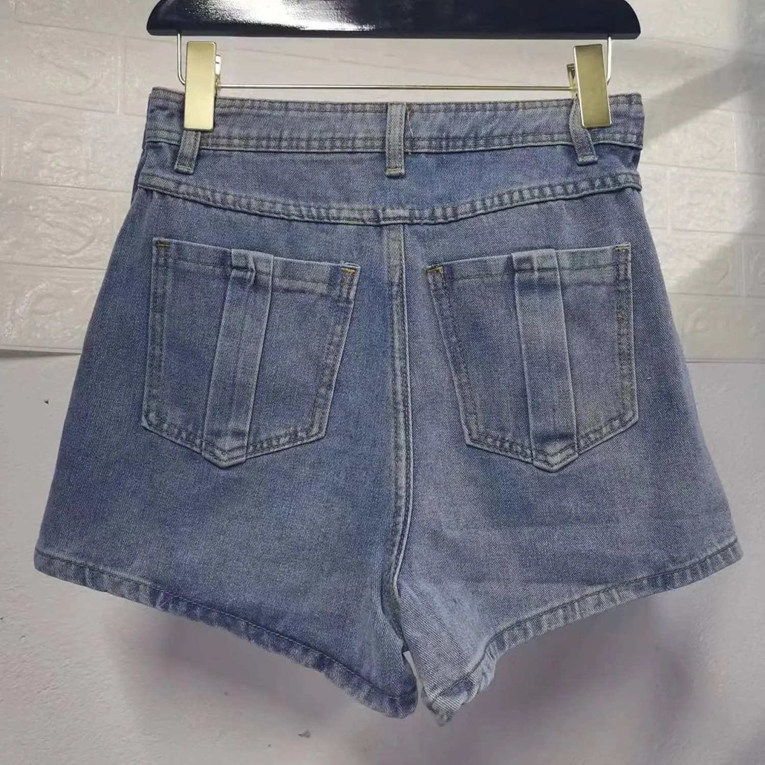 Denim Dress for Women High Waist A-Line Irregular Crossover Jeans Summer Wide Leg Trendy Denim Pants