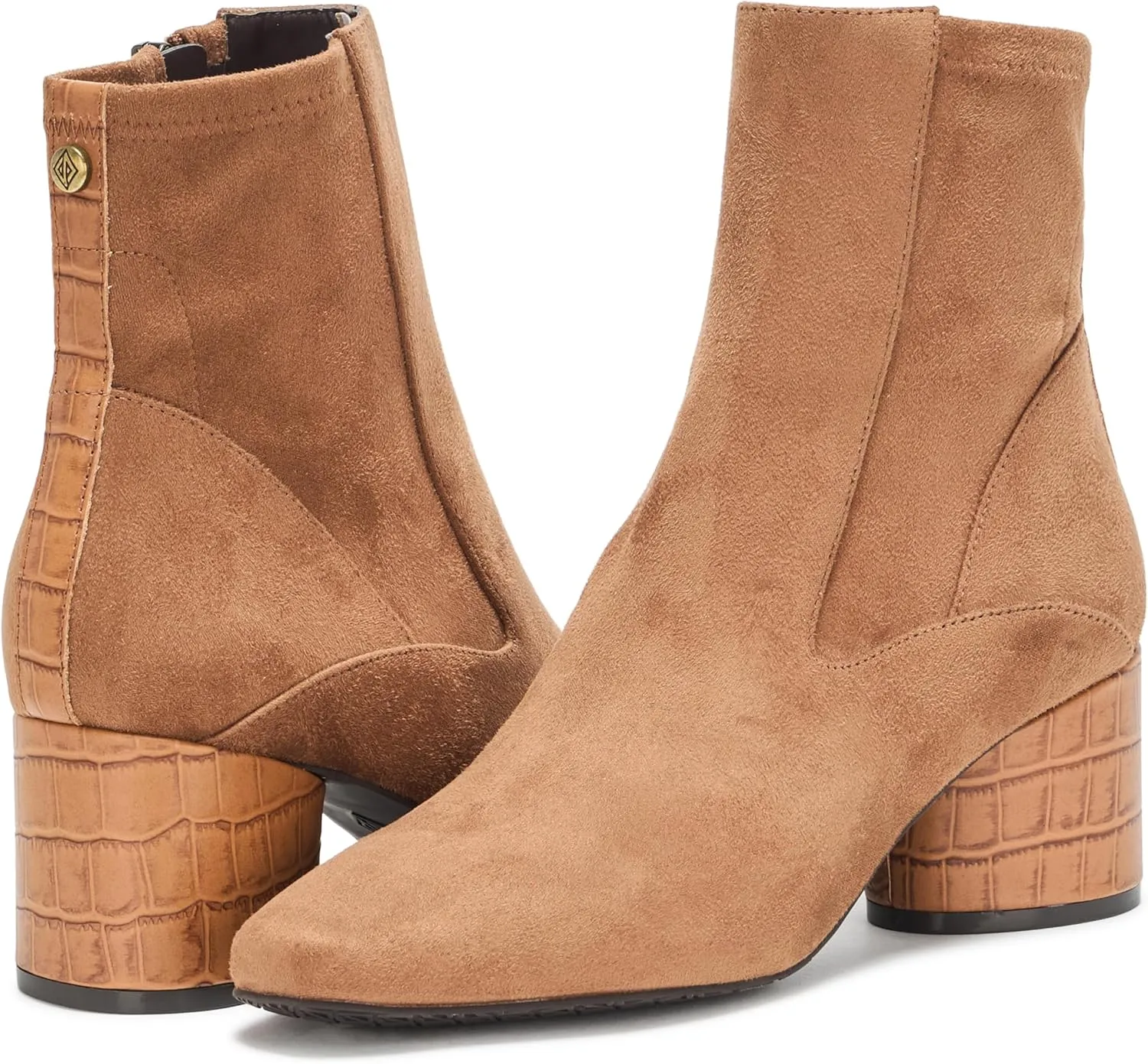 Donald Pliner Women’s GAIGE Heeled Ankle Booties - 2” Stacked Block Heel, Zip Closure Ankle Boots, Fashion Women’s Boot