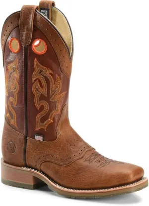 DOUBLE-H Mickey Steel Toe Men's Western Boots - Durable Leather, Slip-Resistant, Comfortable Cushioned Insole, Size Variety