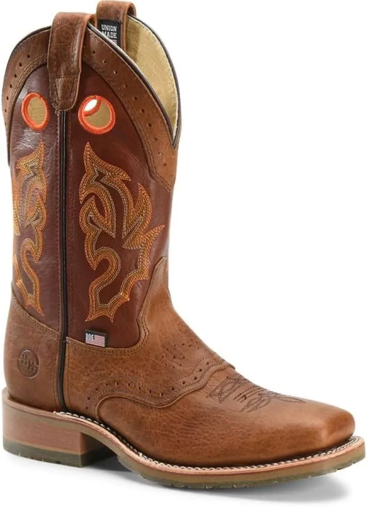 DOUBLE-H Mickey Steel Toe Men's Western Boots - Durable Leather, Slip-Resistant, Comfortable Cushioned Insole, Size Variety