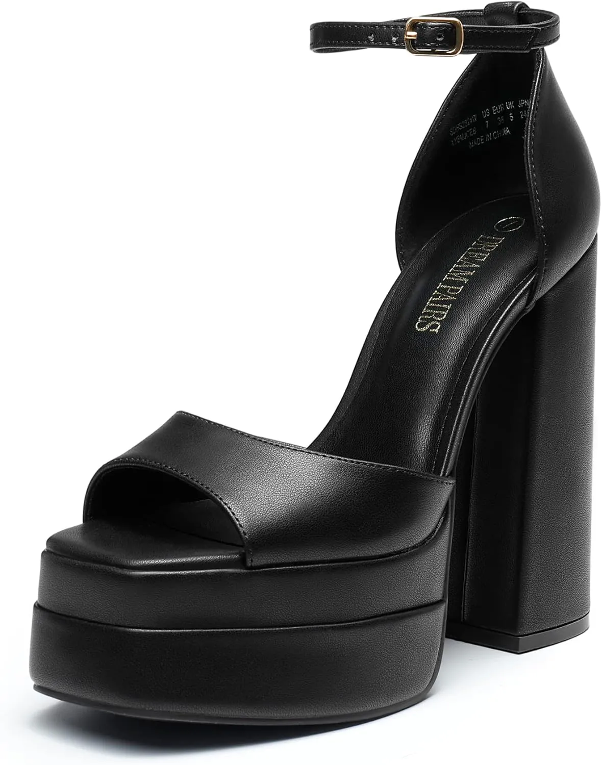 DREAM PAIRS High Heels Chunky Block Platform Heels for Women Ankle Strap Sexy Open Square Toe Heels Dressy Pumps Sandals