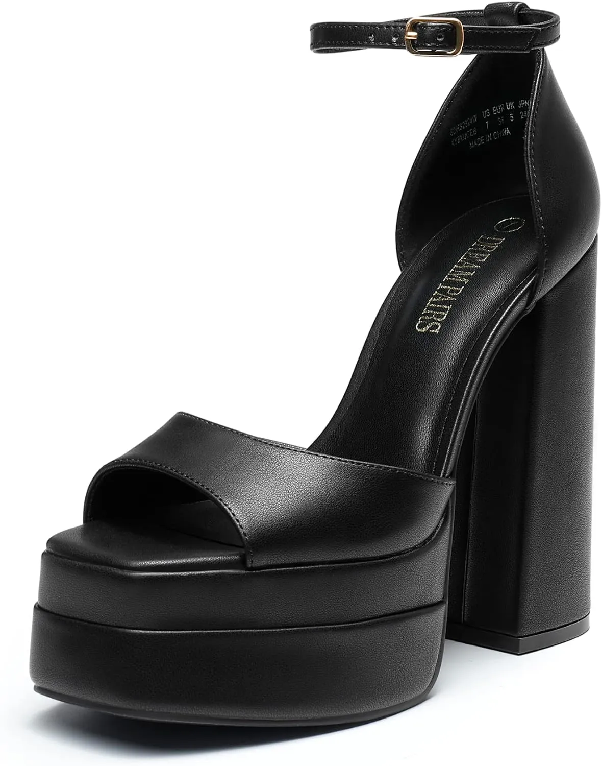 DREAM PAIRS High Heels Chunky Block Platform Heels for Women Ankle Strap Sexy Open Square Toe Heels Dressy Pumps Sandals