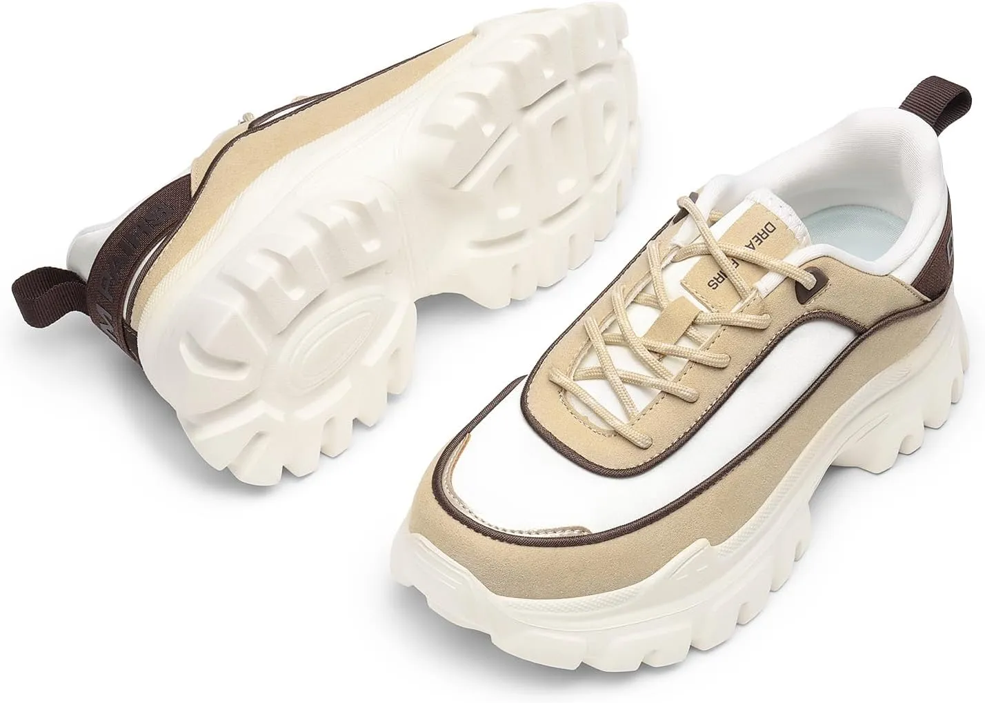 DREAM PAIRS Women Platform Chunky Fashion Sneakers Walking Lace-Up Comfortable Sport Stylish Lightweight Classic Casual Work Tennis Shoes