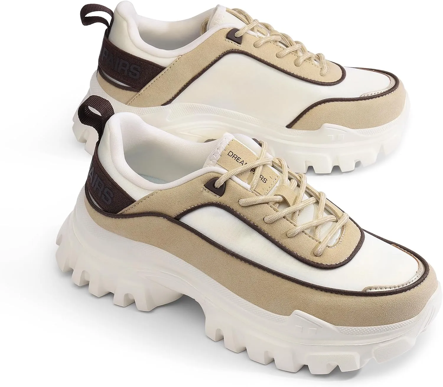 DREAM PAIRS Women Platform Chunky Fashion Sneakers Walking Lace-Up Comfortable Sport Stylish Lightweight Classic Casual Work Tennis Shoes