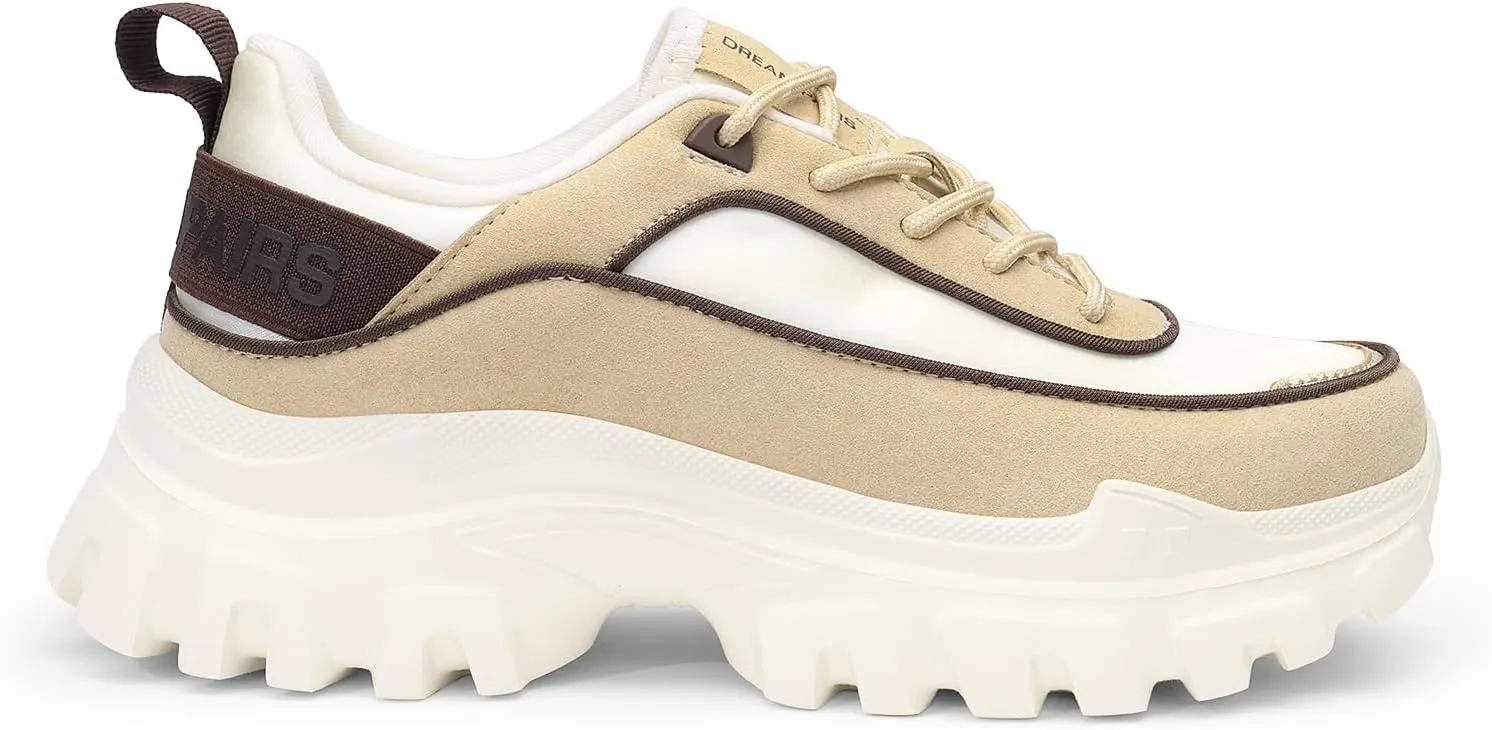 DREAM PAIRS Women Platform Chunky Fashion Sneakers Walking Lace-Up Comfortable Sport Stylish Lightweight Classic Casual Work Tennis Shoes