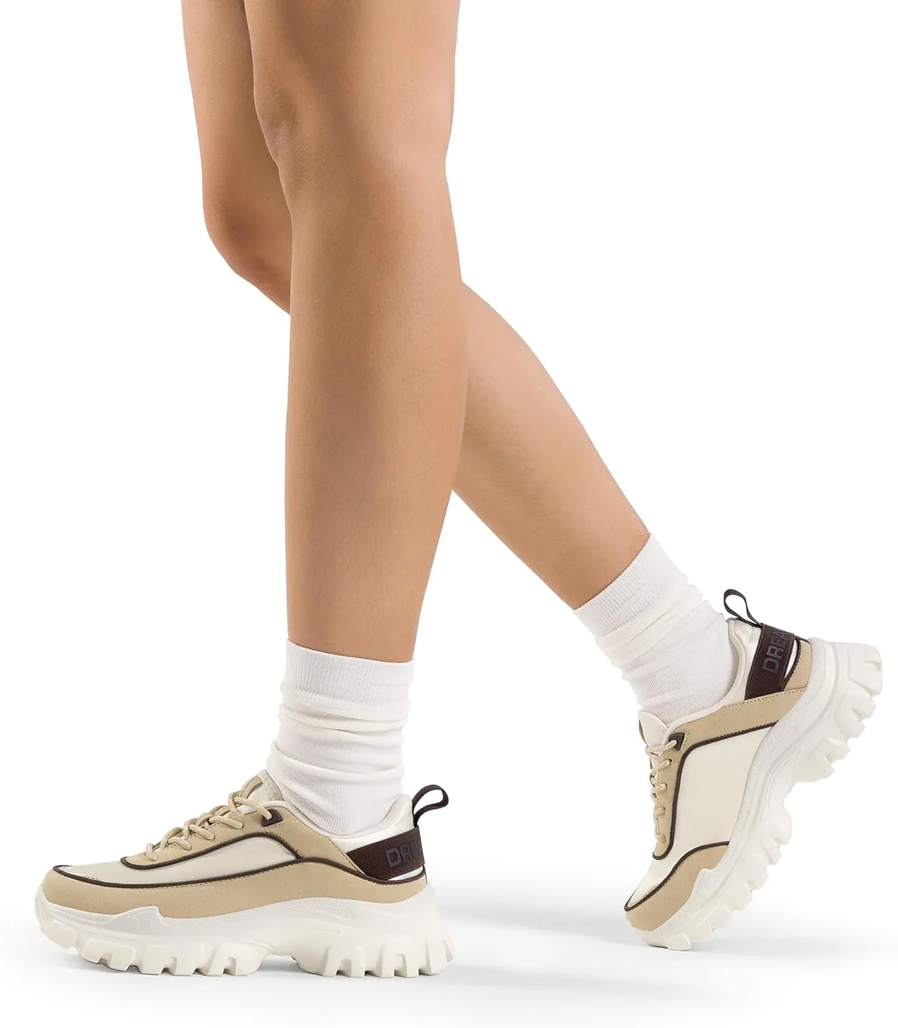 DREAM PAIRS Women Platform Chunky Fashion Sneakers Walking Lace-Up Comfortable Sport Stylish Lightweight Classic Casual Work Tennis Shoes