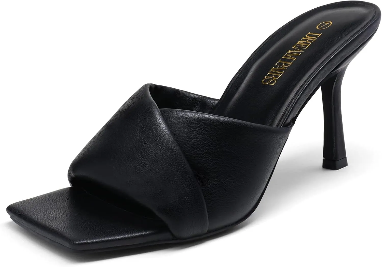 DREAM PAIRS Women’s High Stilettos Heels Mules Open Square Toe Slip On Comfort Sexy Dress Pumps Sandals Evening Party Prom Dance Shoes