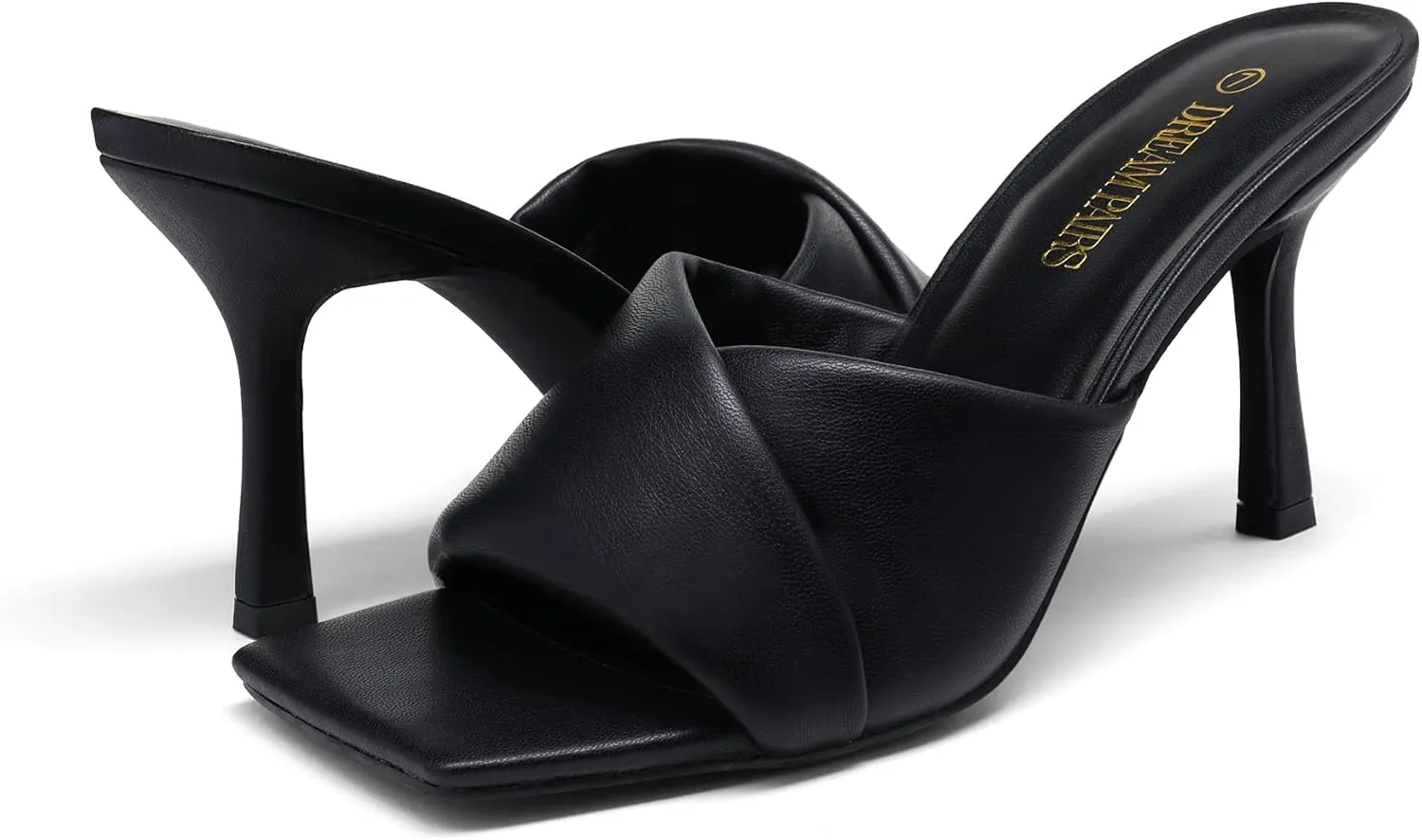 DREAM PAIRS Women’s High Stilettos Heels Mules Open Square Toe Slip On Comfort Sexy Dress Pumps Sandals Evening Party Prom Dance Shoes