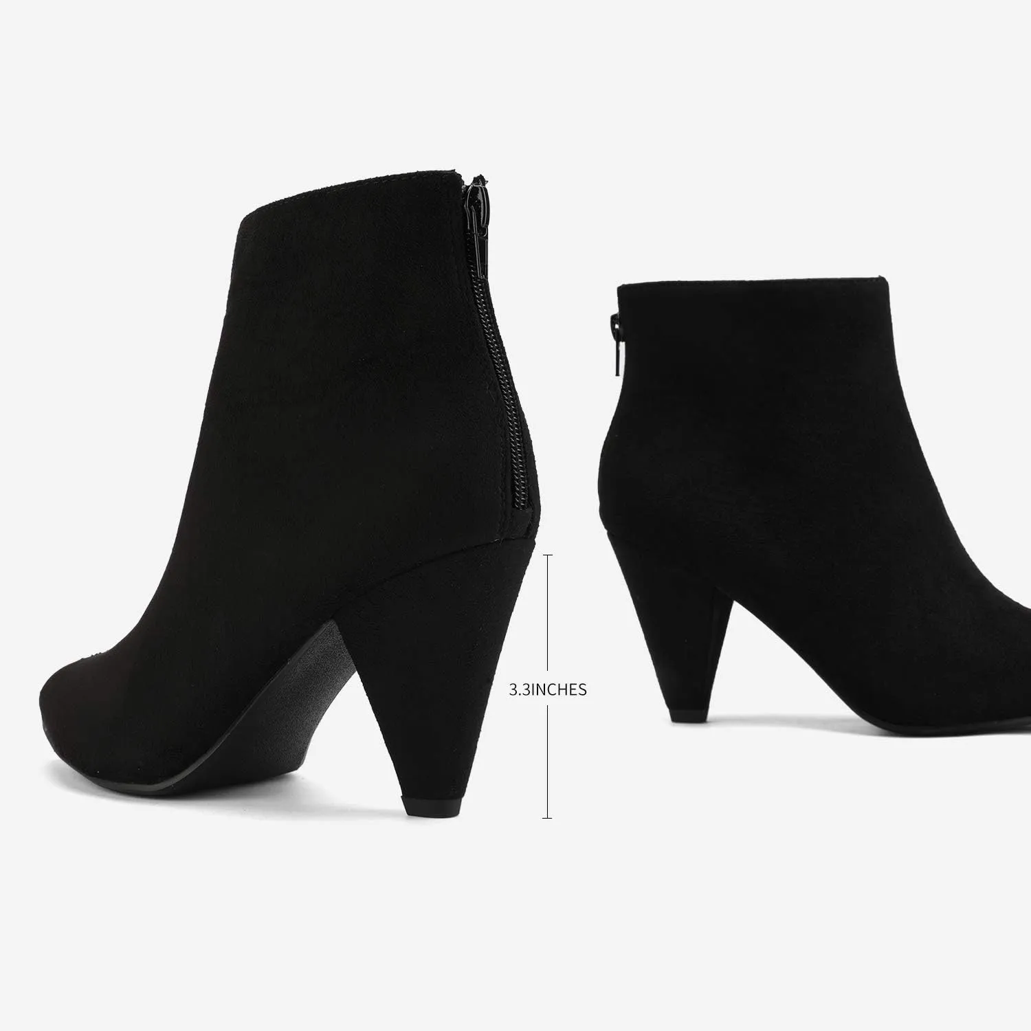 DREAM PAIRS Women's Pointed Toe Ankle Boots High Heel Booties Fashion Zipper Dress Boots