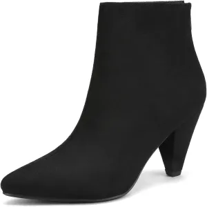 DREAM PAIRS Women's Pointed Toe Ankle Boots High Heel Booties Fashion Zipper Dress Boots