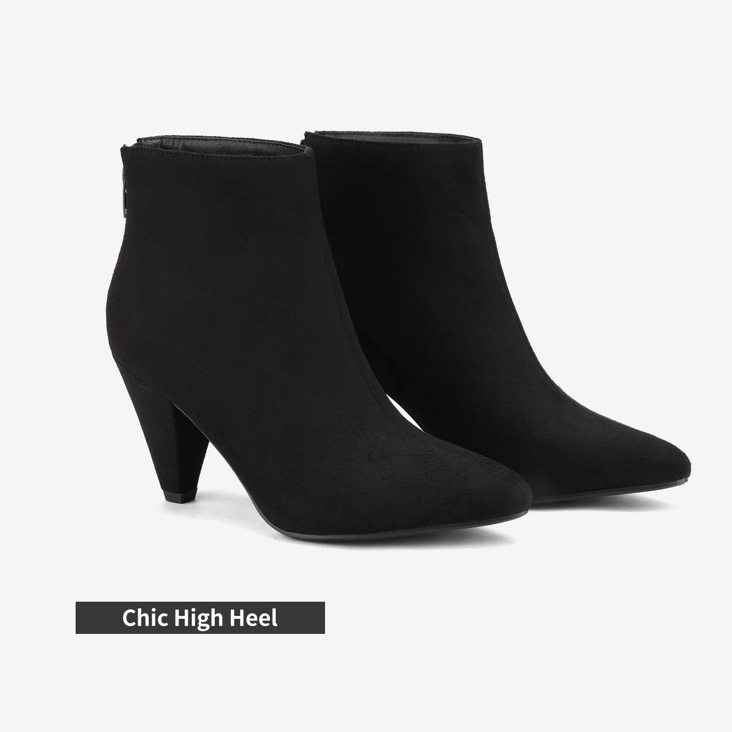 DREAM PAIRS Women's Pointed Toe Ankle Boots High Heel Booties Fashion Zipper Dress Boots