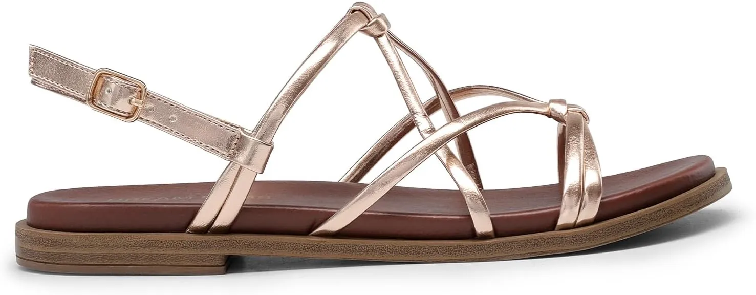 DREAM PAIRS Women's Sandals Cross Strappy Gladiator Dress Flat Sandals Daily Casual Comfortable Summer Shoes