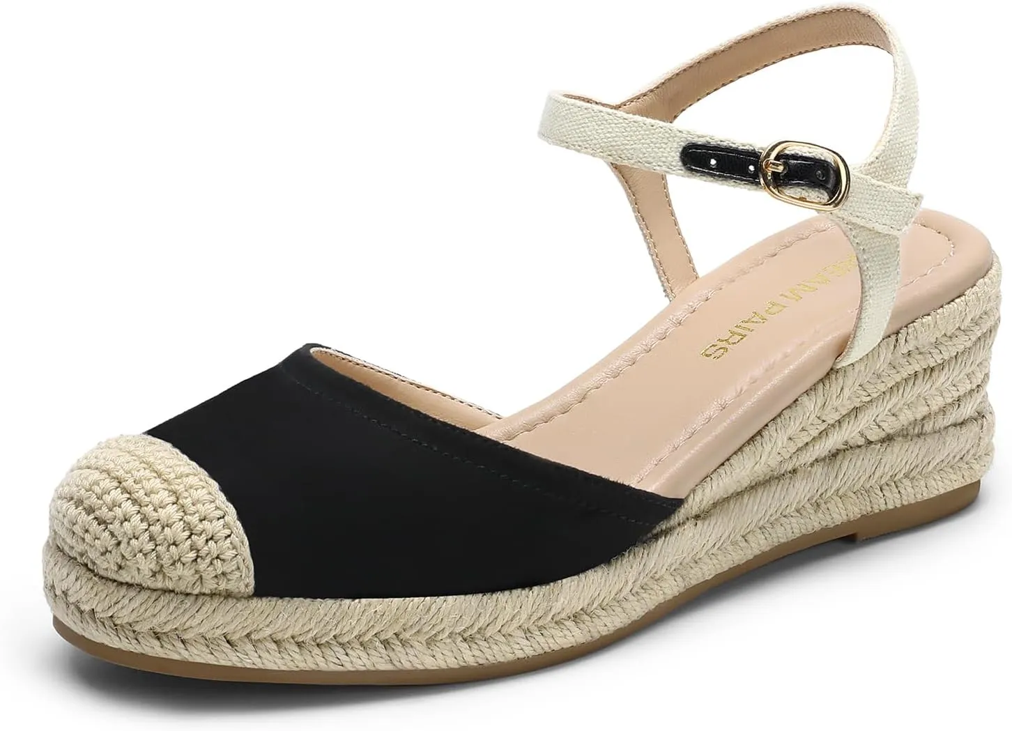DREAM PAIRS Women's Wedge Sandals, Closed Toe Espadrilles Platform Wedge Heels with Adjustable Ankle Straps and Comfortable Cushion Insoles