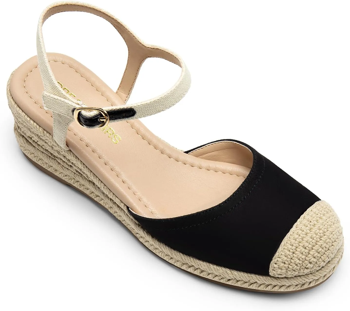 DREAM PAIRS Women's Wedge Sandals, Closed Toe Espadrilles Platform Wedge Heels with Adjustable Ankle Straps and Comfortable Cushion Insoles
