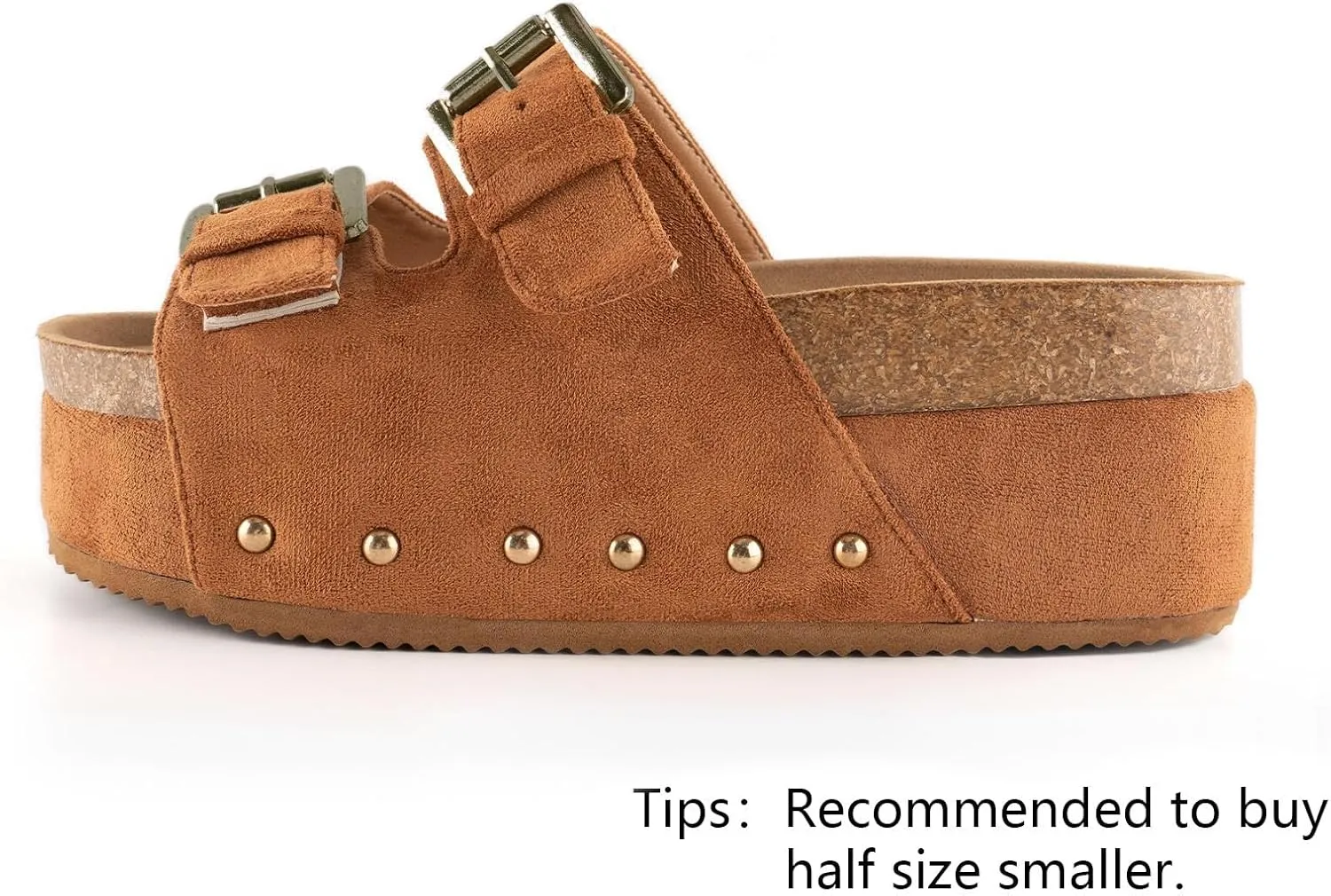 DREAMCIA Women Platform Sandals Slip On Women's Comfort Chunky Platform Slides Flat Double Duckle Casual