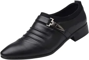 Dress Shoes for Men Loafers British Men's Leather Shoes Fashion Man Pointed Toe Formal Wedding Gold Dress Shoes Mens