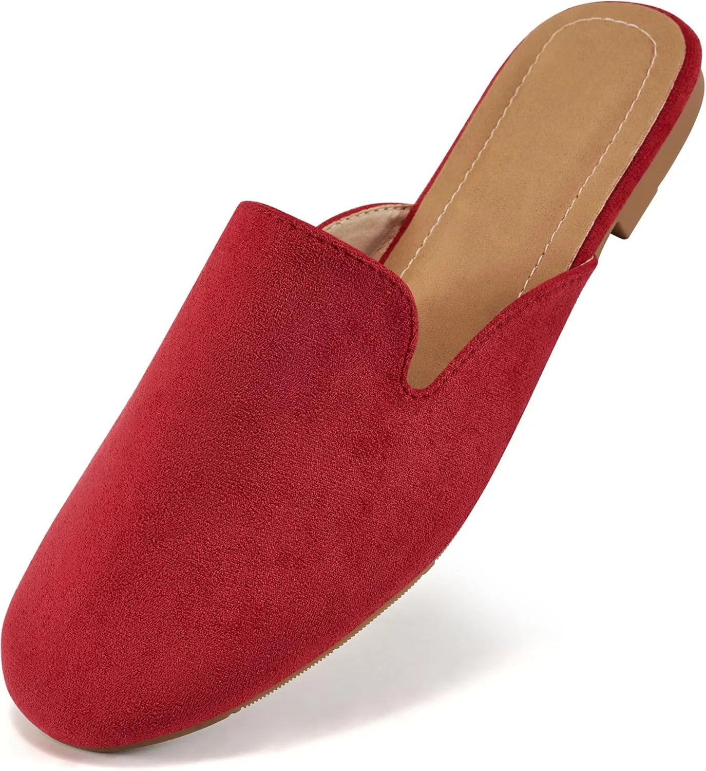Ecetana Mules for Women Flats Shoes: Comfortable Slip On Casual Work Slides Round Toe Backless Loafers
