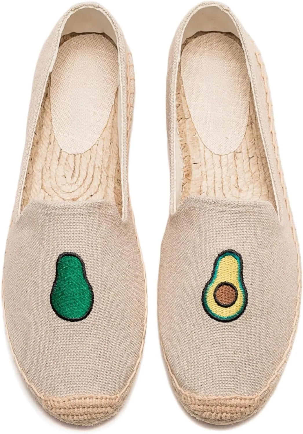 Espadrilles for Women - Casual Loafers Thick Sole Embroidery Flat Round-Toe Design Non-Slip Bottom Easy to On Off Suitable for Work,Outdoor,Home