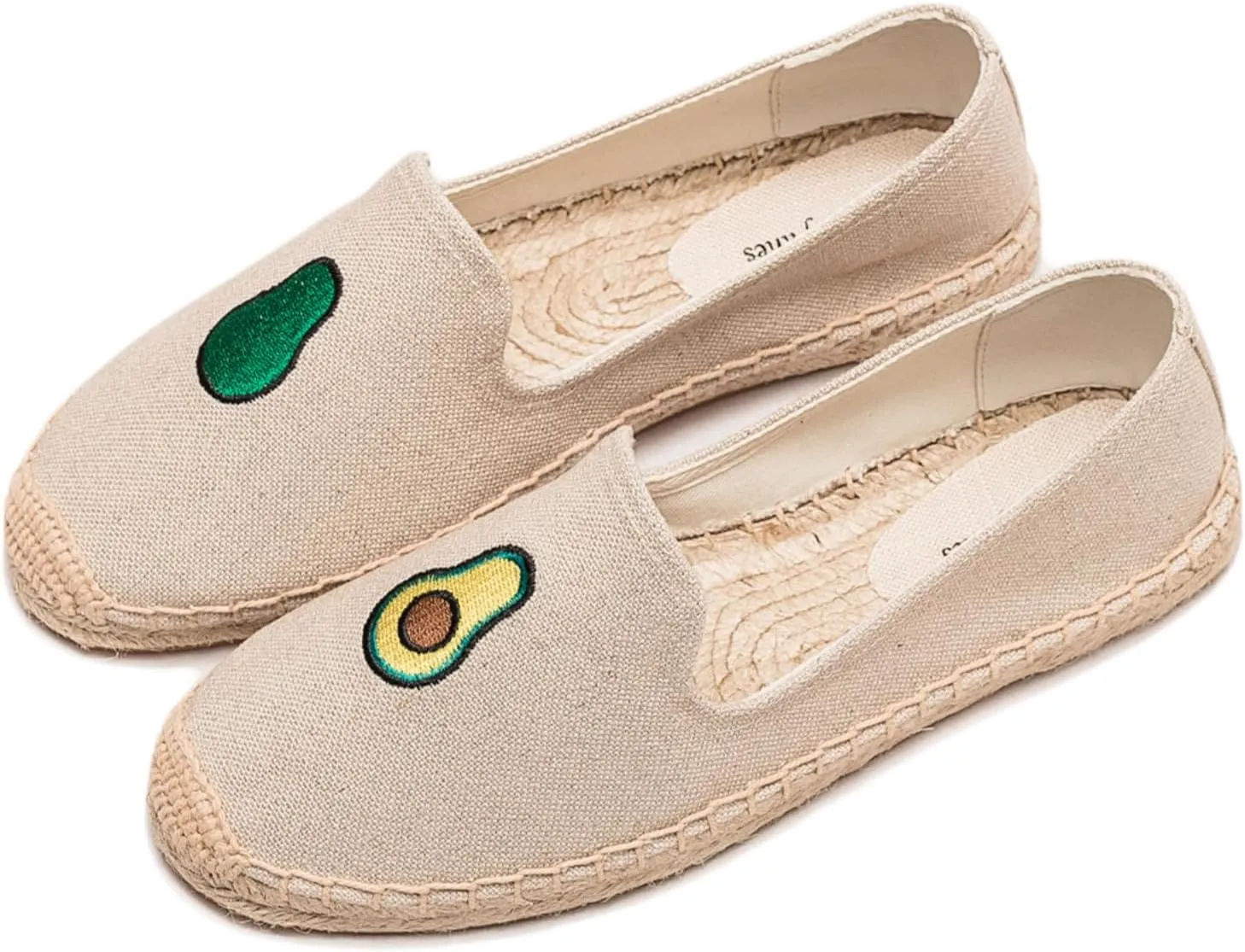 Espadrilles for Women - Casual Loafers Thick Sole Embroidery Flat Round-Toe Design Non-Slip Bottom Easy to On Off Suitable for Work,Outdoor,Home