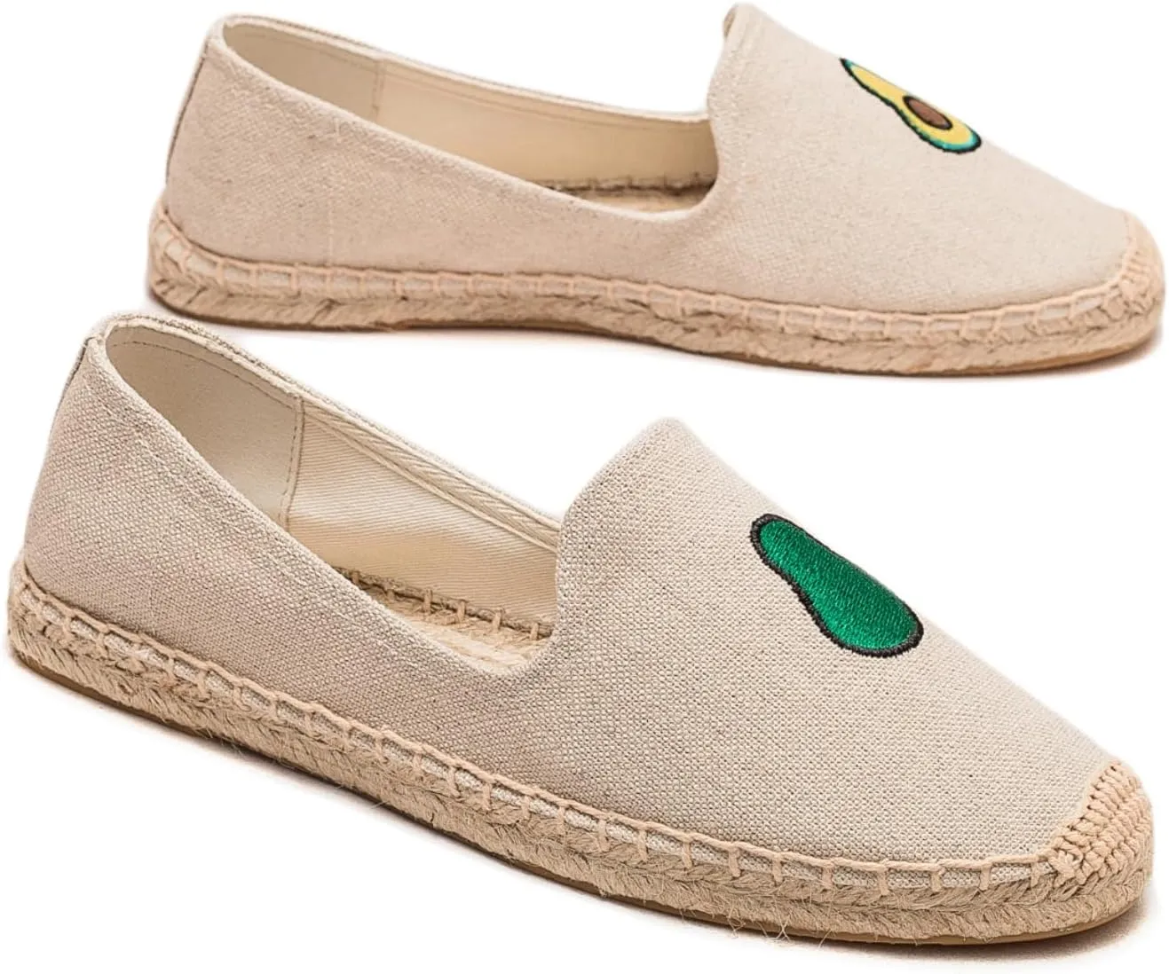 Espadrilles for Women - Casual Loafers Thick Sole Embroidery Flat Round-Toe Design Non-Slip Bottom Easy to On Off Suitable for Work,Outdoor,Home