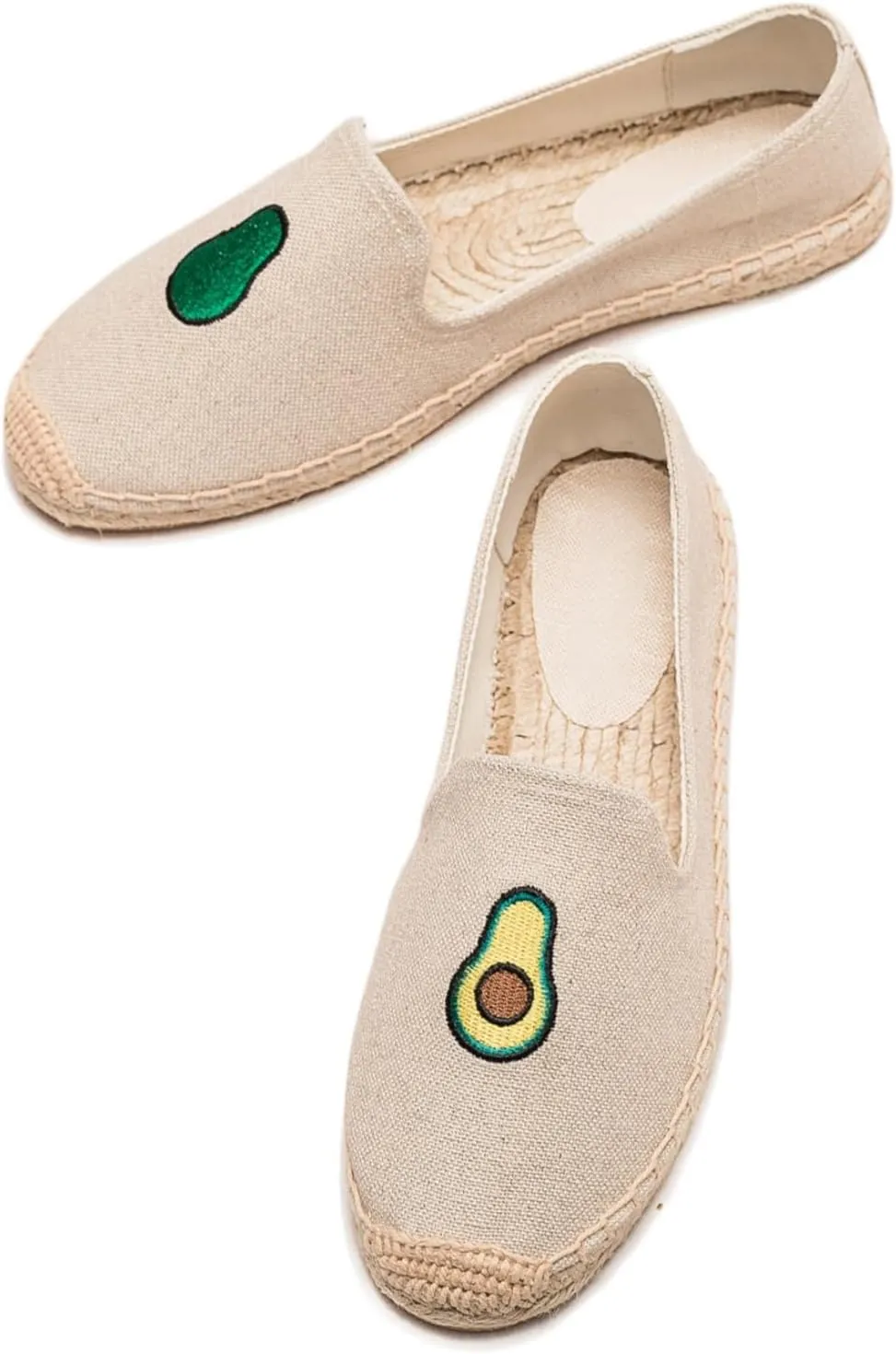 Espadrilles for Women - Casual Loafers Thick Sole Embroidery Flat Round-Toe Design Non-Slip Bottom Easy to On Off Suitable for Work,Outdoor,Home