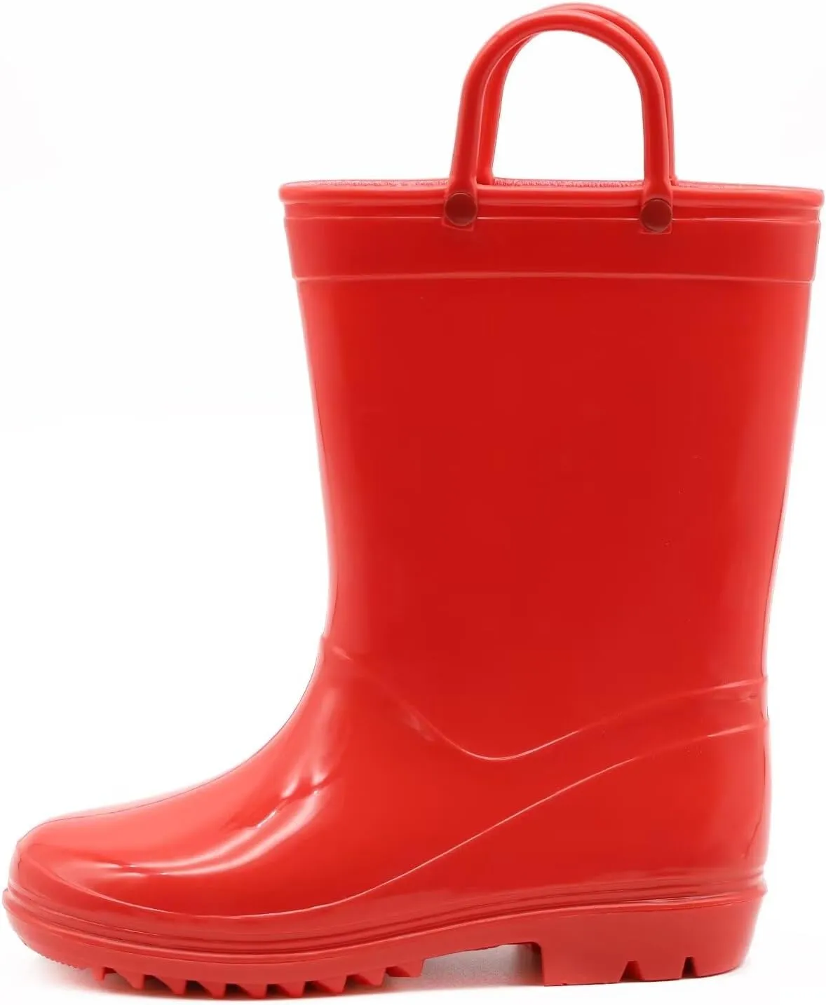 EUXTERPA Boys Girls Waterproof Rain Boots Kids Toddler Solid Color Boots with Easy On Handles