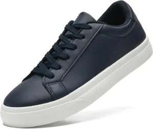 Fashion Sneakers for Men Women, Men’s Black Casual Leather Skate Shoes, Non Slip Comfortable Breathable Tennis Walking Shoes