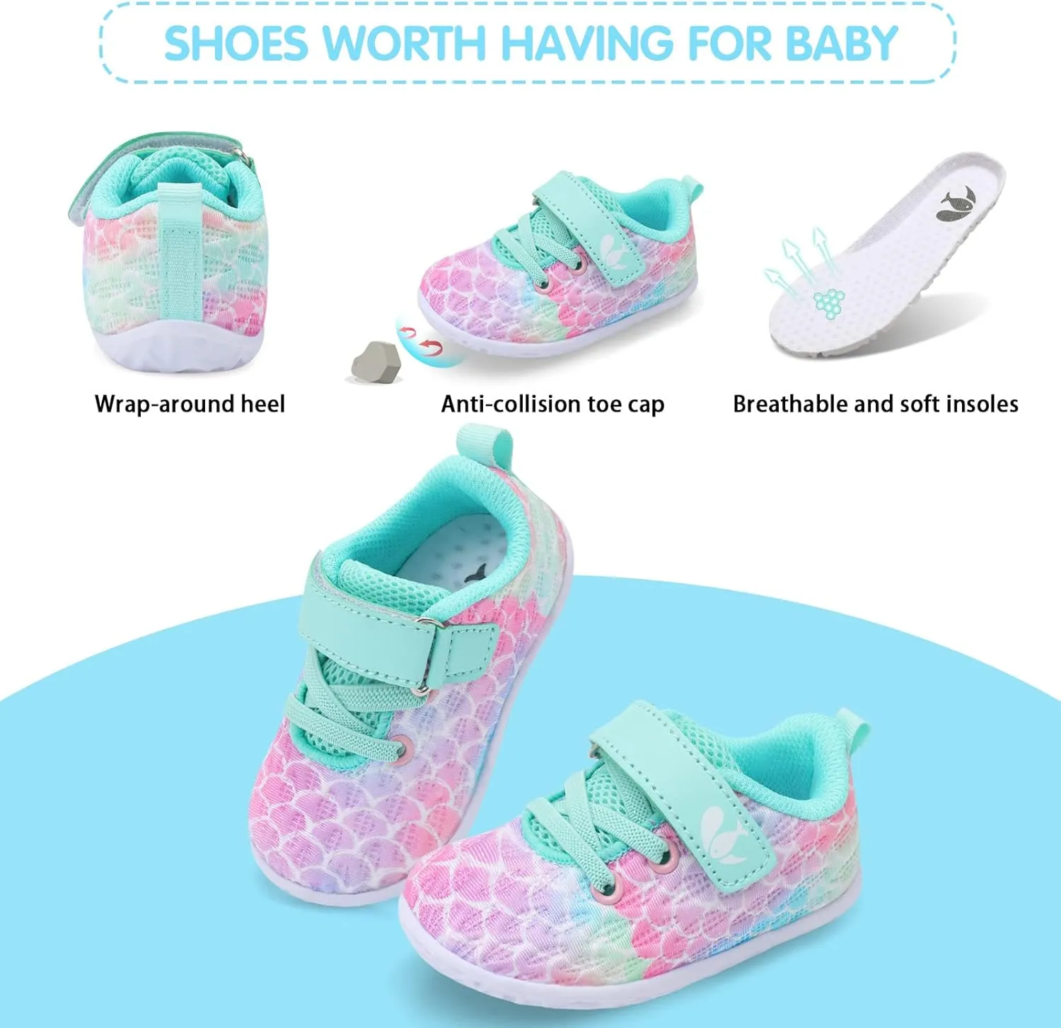 FEETCITY Baby Sneakers Boys Girls Infant Shoes First Walking Shoes Newborn Crib Shoes Toddler Slip On Shoes