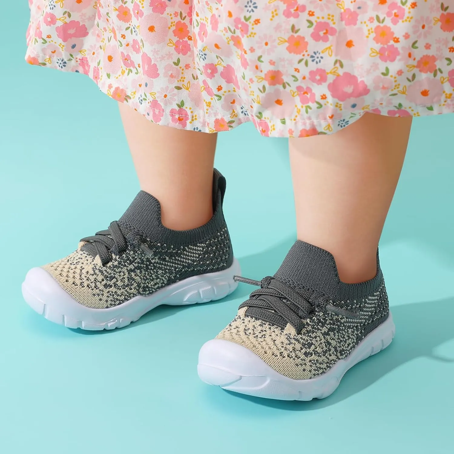 FEETCITY Toddler Sneakers Toddler Walking Shoes Boys Girls Toddler Tennis Shoes Lightweight Brethable Kids Slip On Shoes