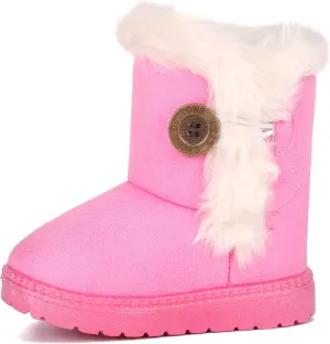 Femizee Girls Boys Warm Winter Boots Kids Outdoor Snow Boots(Toddler/Little Kid)