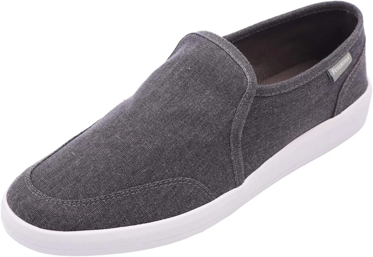 FEVERSOLE Comfort Women's Slip-On Lightweight Walking Shoes Casual Outfits Canvas Breathable Soft Loafers