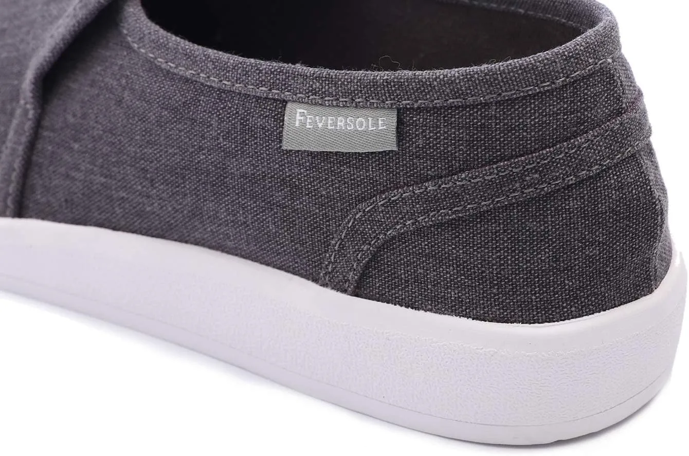 FEVERSOLE Comfort Women's Slip-On Lightweight Walking Shoes Casual Outfits Canvas Breathable Soft Loafers