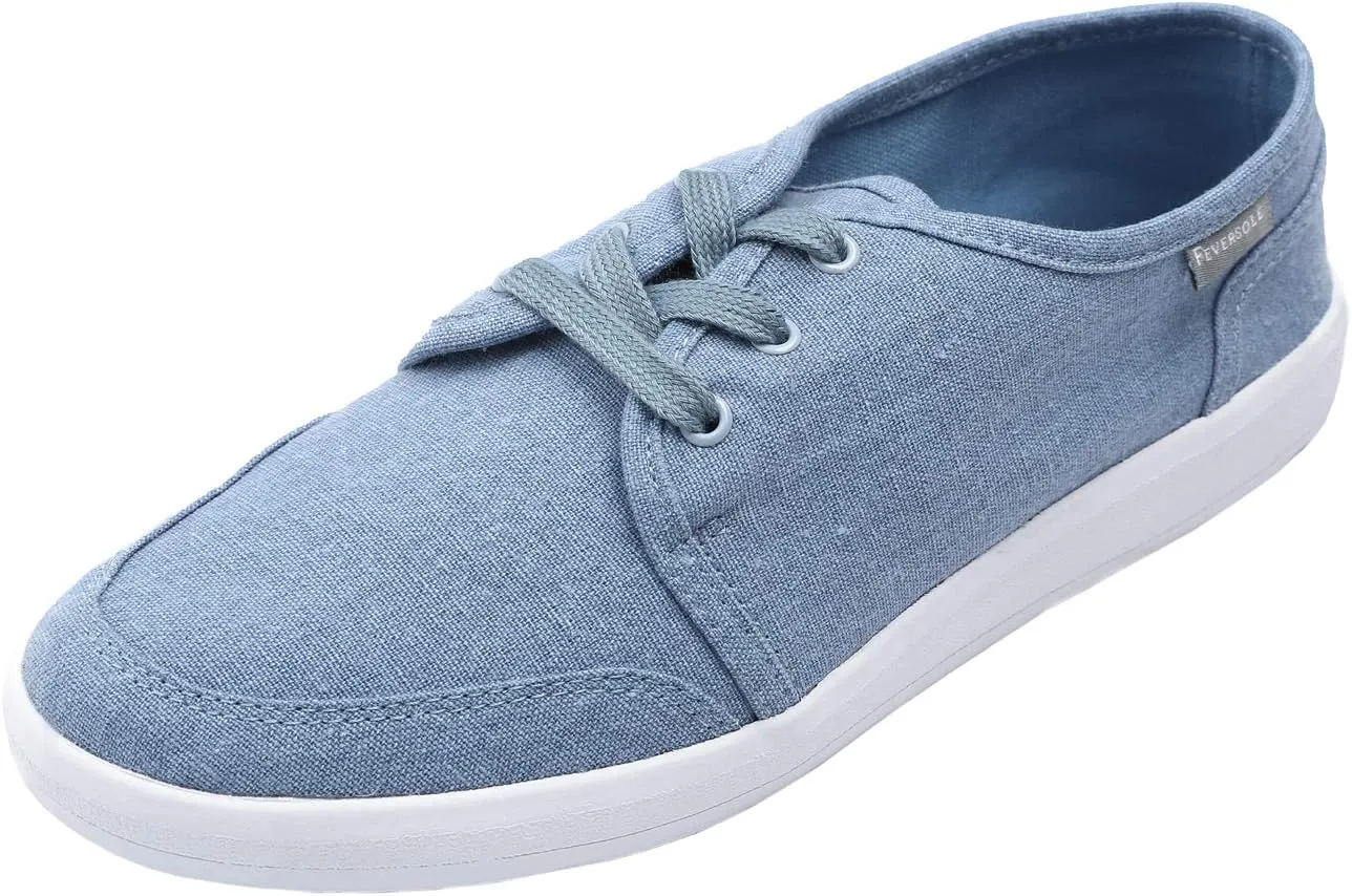 FEVERSOLE Comfort Women's Slip-On Lightweight Walking Shoes Casual Outfits Canvas Breathable Soft Loafers