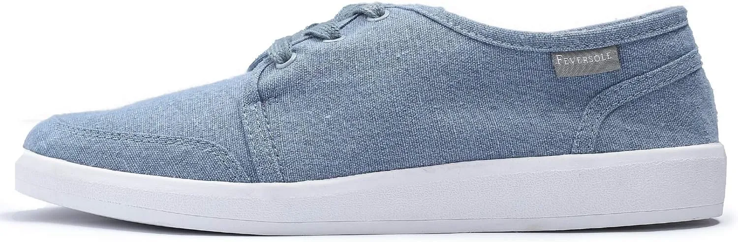 FEVERSOLE Comfort Women's Slip-On Lightweight Walking Shoes Casual Outfits Canvas Breathable Soft Loafers