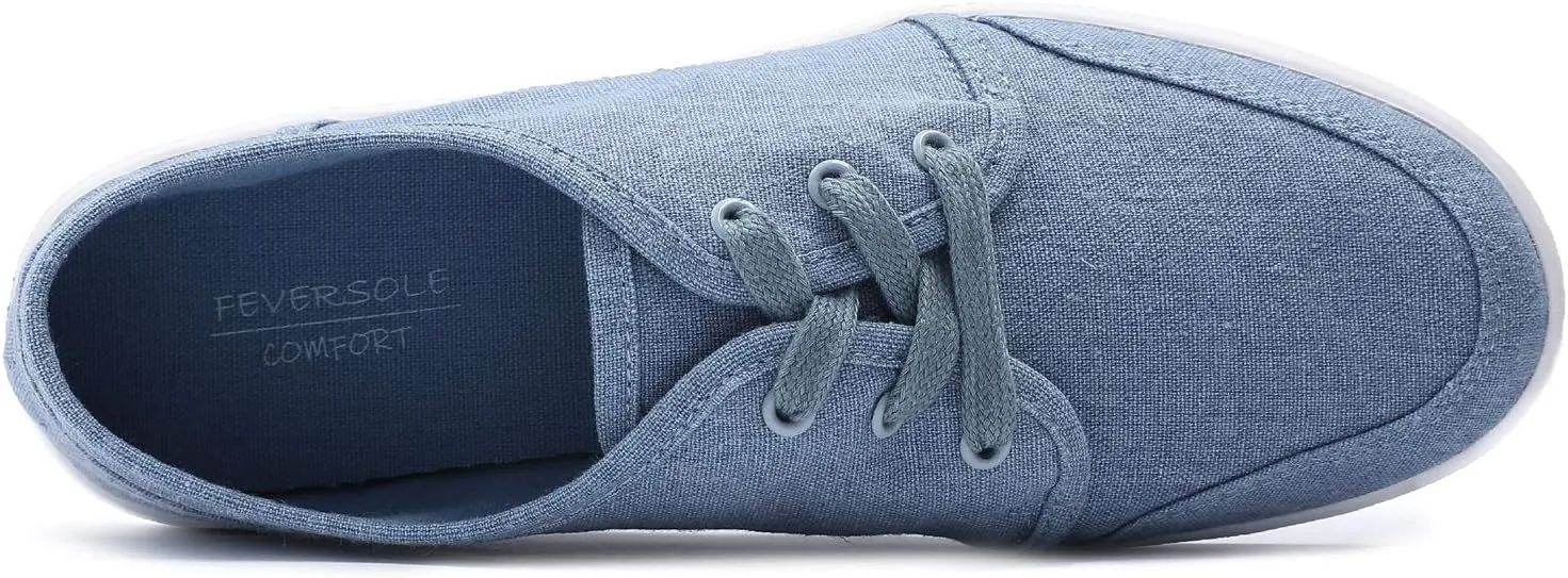 FEVERSOLE Comfort Women's Slip-On Lightweight Walking Shoes Casual Outfits Canvas Breathable Soft Loafers