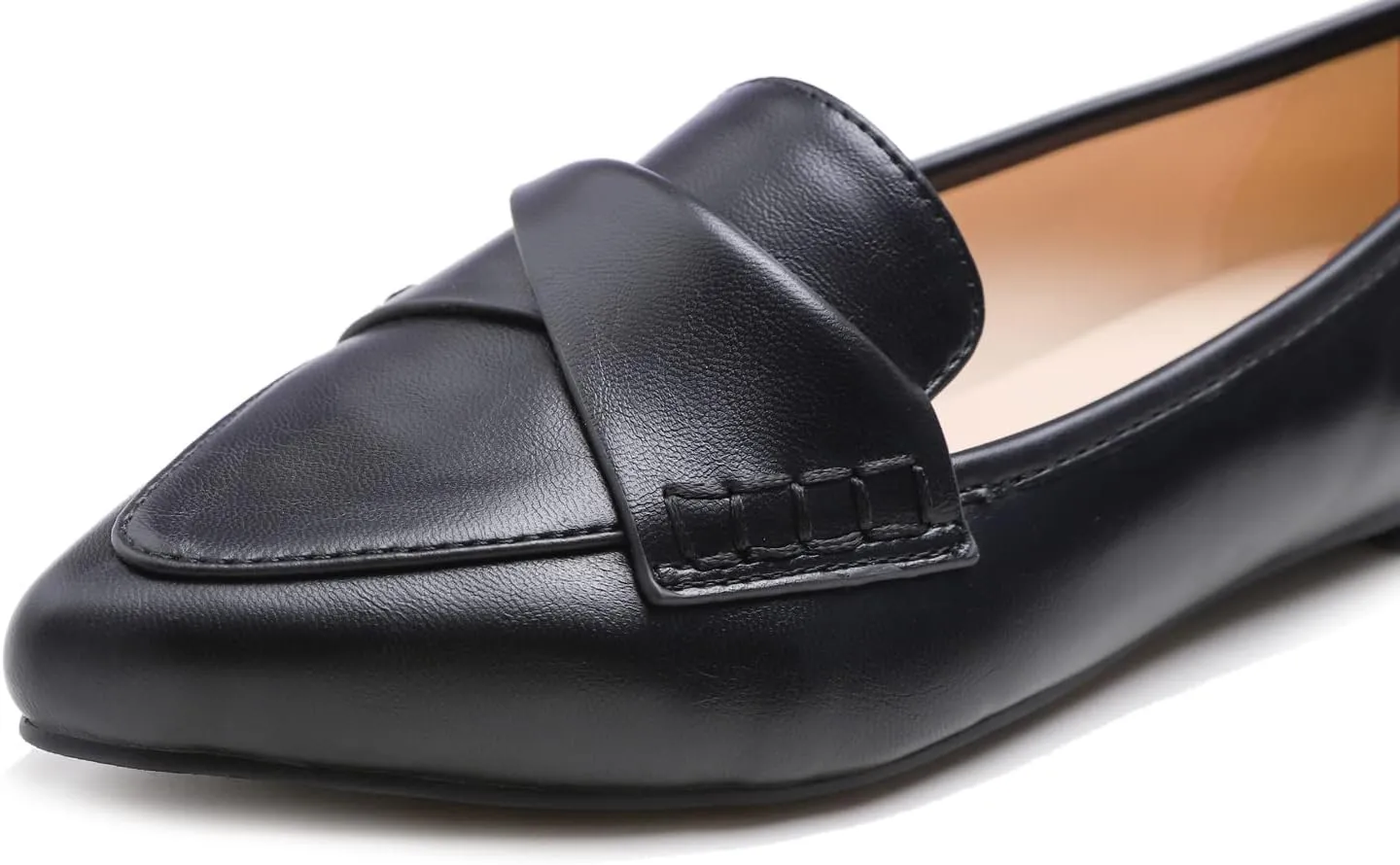 FEVERSOLE Women's Loafer Flat Pointed Fashion Slip On Comfort Driving Office Shoes