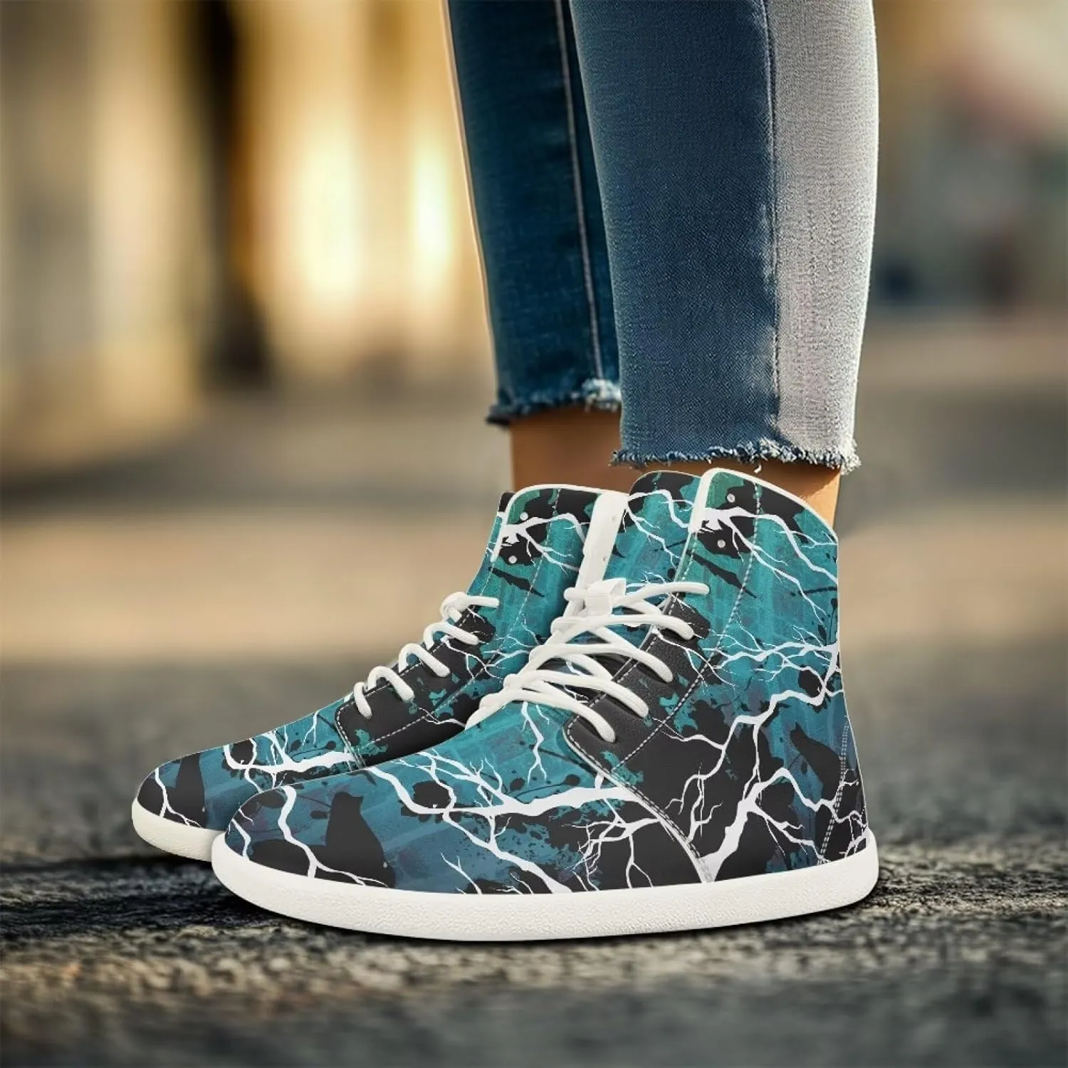 Fire Car Print Hiking Shoes Men Outdoor Athletic Sports Shoes Walking Shoes Trail Running Shoes White Sole