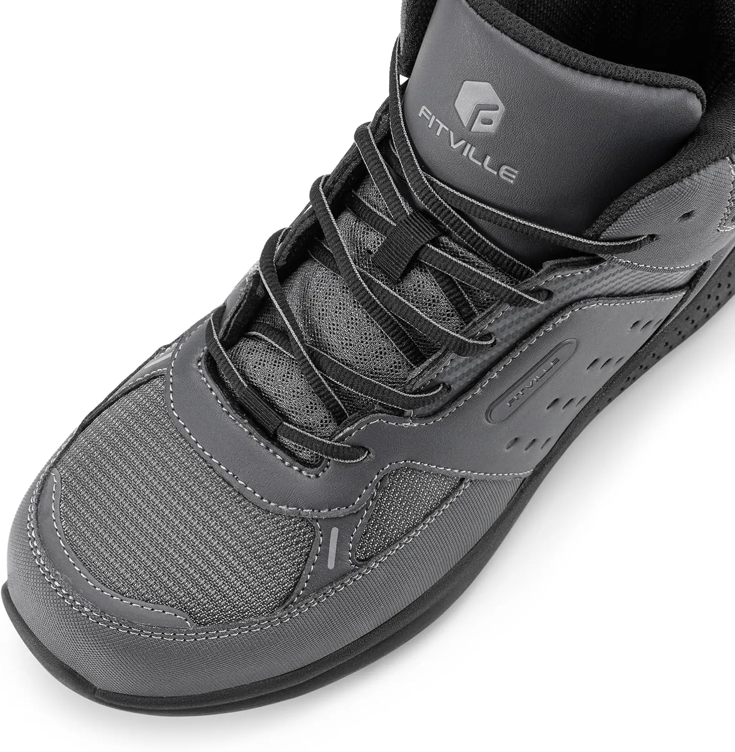 FitVille Wide Work Boots for Men Composite Toe Safety Work Shoes Slip-Resistant Work Boots Waterproof Lightweight - SteelCore
