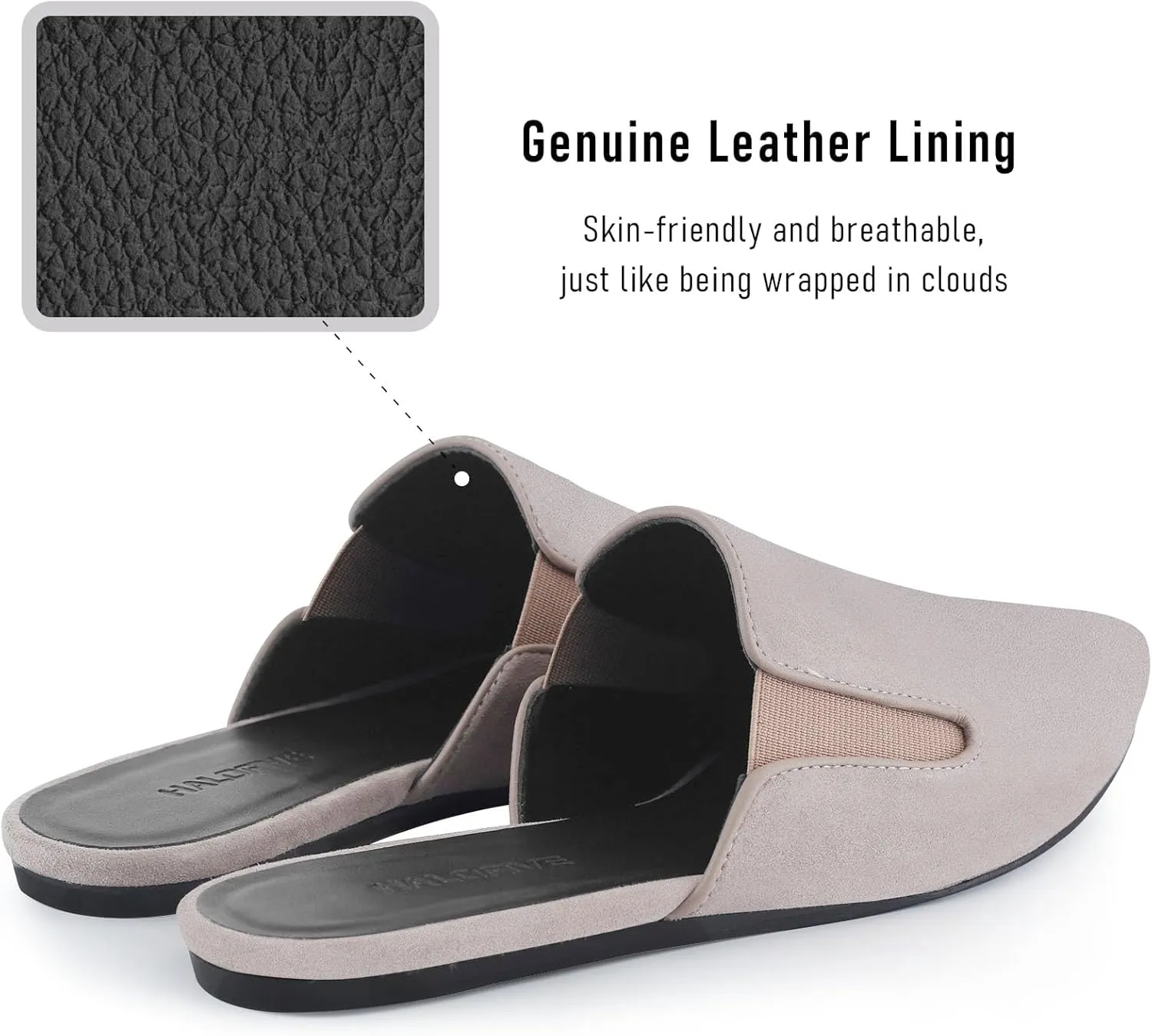Flats for Women Comfortable Suede Fall Shoes Slingback Pointed Toe Slip On Mules Business Casual Loafers