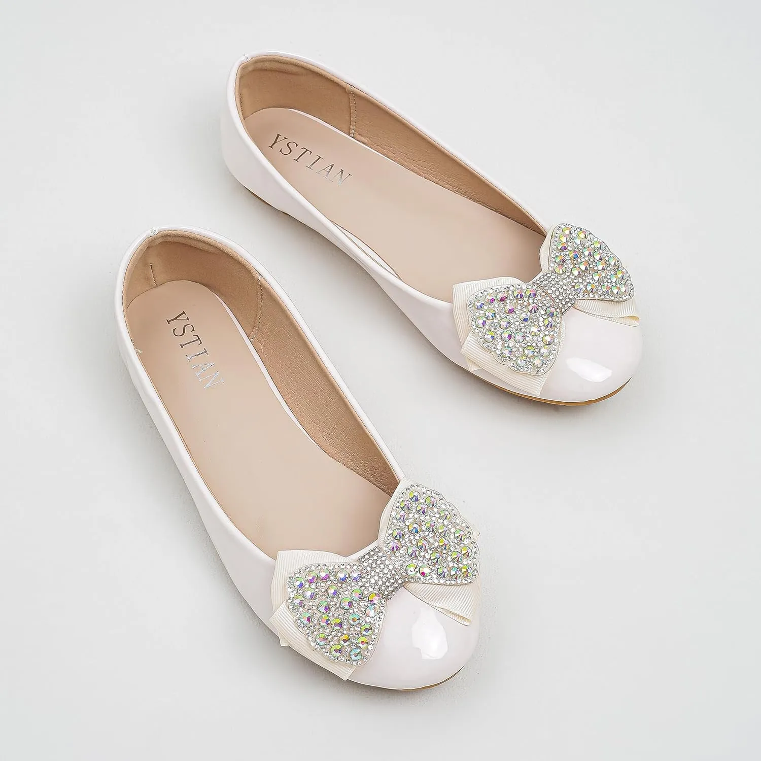 Flats Shoes Women Leather Comfortable Flats Round Toe Bow Slip on Wide Width Work Flats for Women