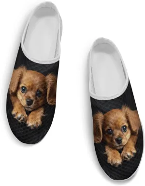 Forchrinse Dog Mules for Woman Breathable Mesh Walking Clogs Comfortable Slip on Nurse Work Slippers