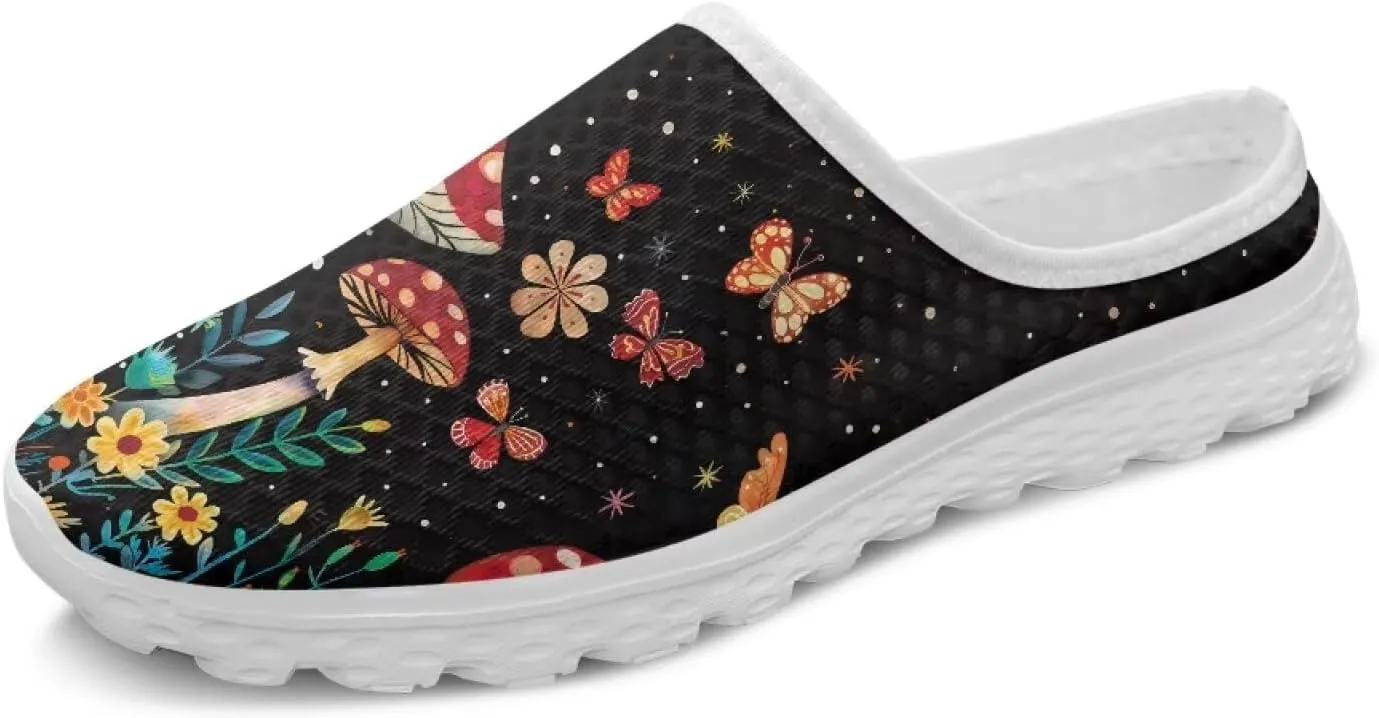 Forchrinse Womens Mules Slip On Walking Clog Breathable Mesh Nursing Shoes Lightweight Garden Clogs