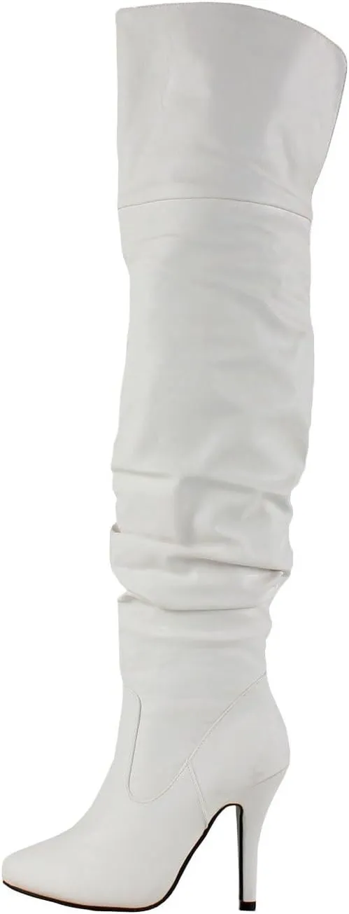 Forever Link Womens Focus-33 Vegan Leather Over The Knee Fashion Boots