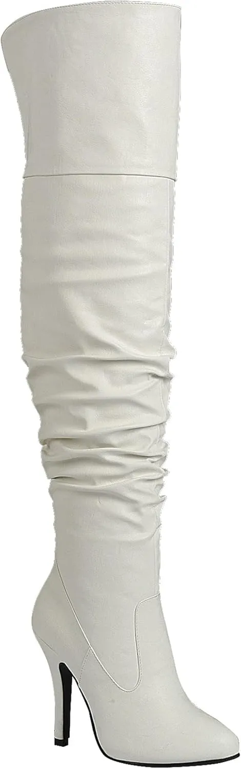 Forever Link Womens Focus-33 Vegan Leather Over The Knee Fashion Boots